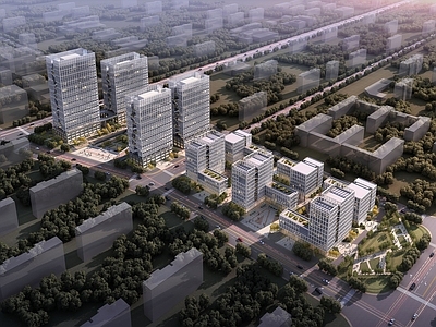 现代办公楼 产业园 高层办公楼 超高层办公楼