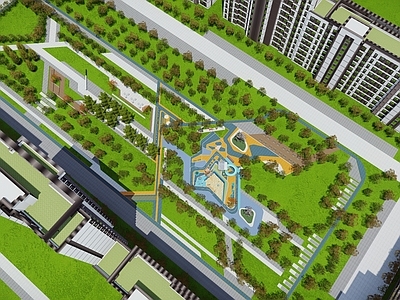 现代小区景观 中心轴线 儿童活动区 住宅大区 环跑步道 中心庭院 室外会客厅 住宅景观
