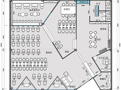 画室平面布置图  工装平面图