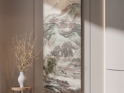 新中式装饰画 挂画 禅意画 山水画 风景画 抽象画 干枝盆景 复古