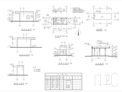 三套门卫建筑 施工图
