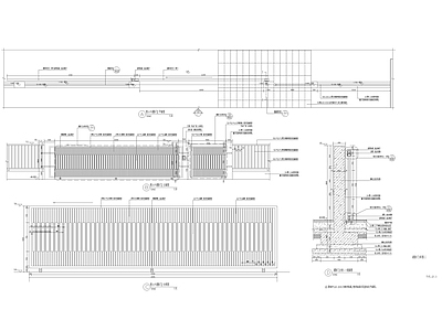 消防铁艺门格栅门详图 施工图 通用节点
