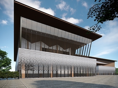 新中式展览馆建筑