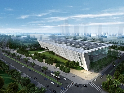 现代展览馆建筑 深圳人才展示厅