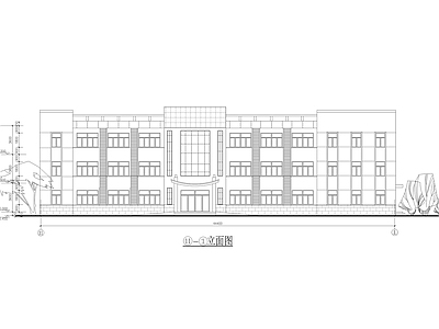工厂三层办公楼建筑图 施工图 工业建筑