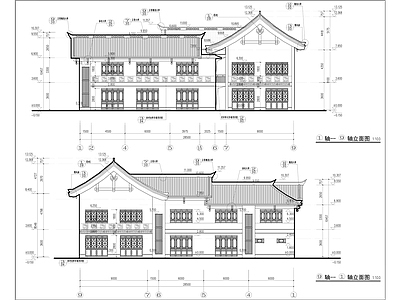 中式商业街建筑 施工图