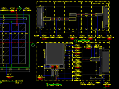 推拉门平开门节点详图 施工图