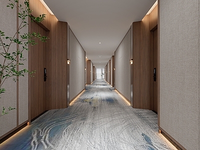 现代酒店走道 电梯间