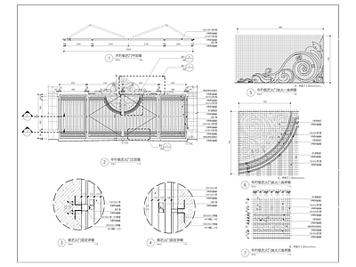 铁艺大门 施工图 通用节点