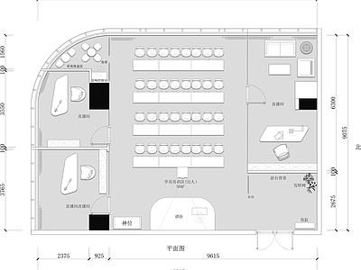 网红直播间办公室平面图