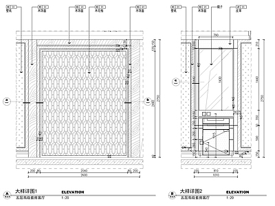 背景墙及窗套节点大样 施工图