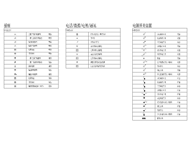 平面立面开关插座图例 图库