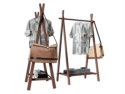 现代衣架 背包 衣服服装 服装架子 晾衣架 挂衣 落地