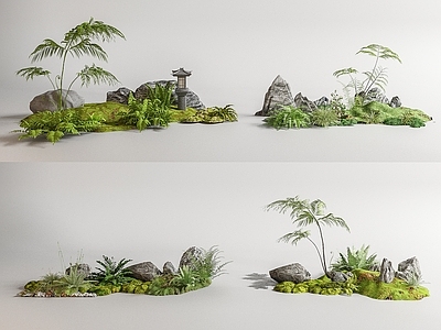 植物堆 小品 石头