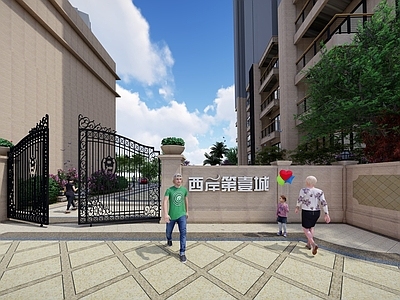 现代小区入口大门