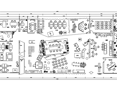 800m²共享办公家具展厅平面图
