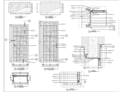 现代门节点大样 施工图 通用节点