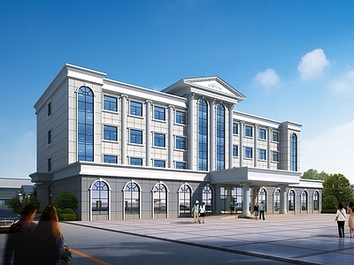 办公楼建筑效果图 施工图