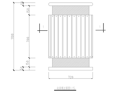 杉木条垃圾桶大样 施工图