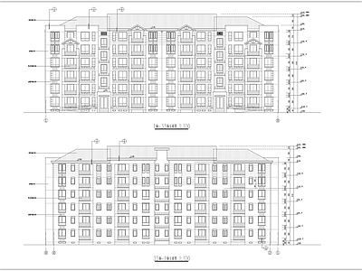 六层坡屋顶全套建筑 施工图