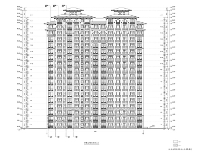 欧式高层住宅楼建筑 施工图