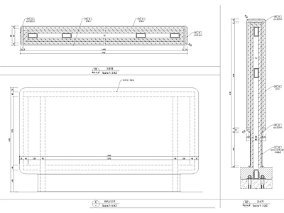 屏风隔断大样图 施工图 家具节点 家具节点详图
