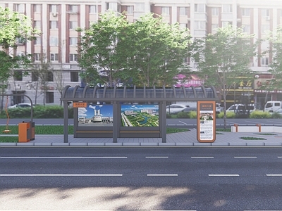 现代公交车站