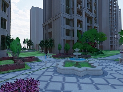 现代小区景观 住宅景观