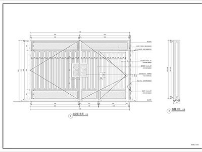 消防铁艺门详图 施工图 通用节点