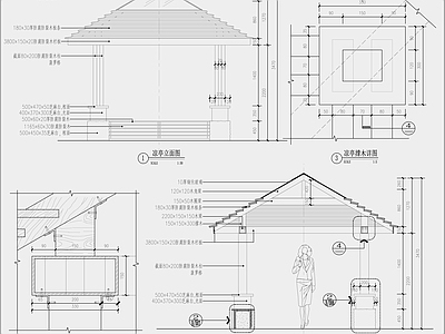 凉亭施工节点 施工图