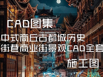 中式商丘古都城历史街巷商业街景观 施工图 商业景观