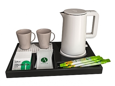 热水壶 茶杯 茶包
