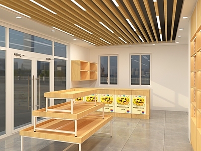现代玩具礼品店 文具店 茶叶店 展柜 木柜 收银台 展示架