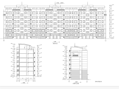 某商住楼建筑平立剖面 施工图