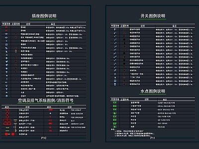 开关插座照明图例 图库