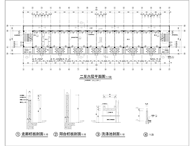多层标准厂房宿舍楼建筑 施工图
