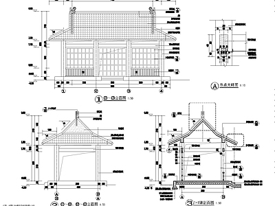 会所歌伎表演舞台 施工图 景观小品 综合景观小品