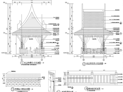 高端泰式水上SPA亭 施工图