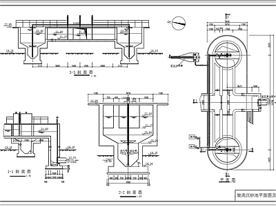 旋流沉砂池平面剖面 施工图