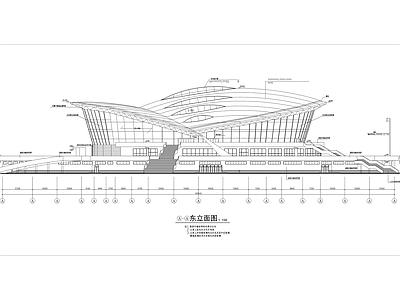四层大型体育馆建筑 施工图
