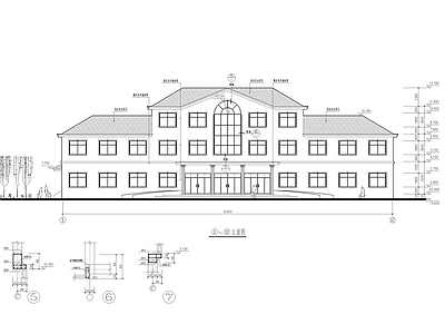 三层独栋办公楼建筑 施工图
