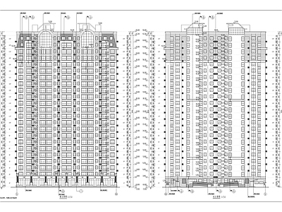 一梯四户小高层建筑 施工图