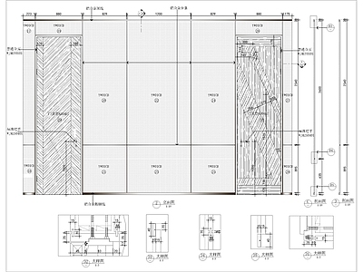 木饰面墙身深化节点图 施工图