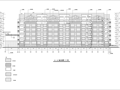 六层坡屋顶研究生公寓建筑图 施工图