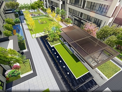 现代小区景观 住宅景观