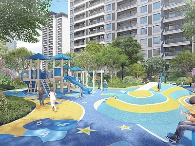 现代小区景观 住宅