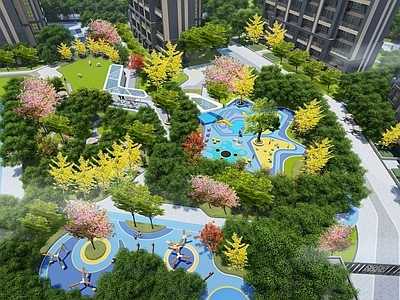 现代小区景观 住宅