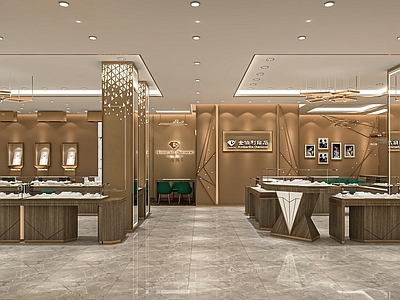现代珠宝店 珠宝展示柜 首饰店 商场柜台 饰品店 展示柜 中岛