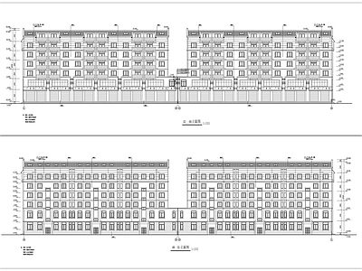 六层带老虎窗坡屋顶建筑 施工图