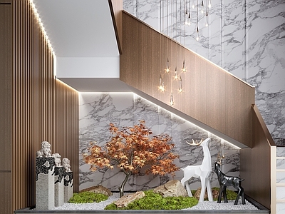 现代楼梯景观 植物造景